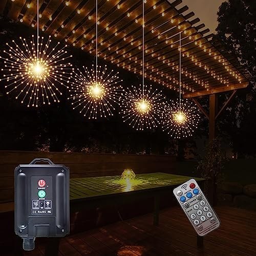 Solar-powered starburst sphere lights