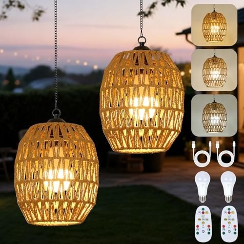 Rechargeable pendant lights in a bohemian style