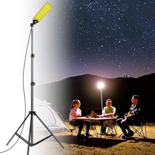 Telescopic camping light stand