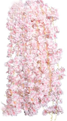 Garland of artificial cherry blossom branches