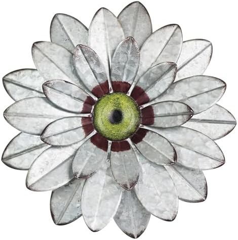 Galvanized metal flower wall decor