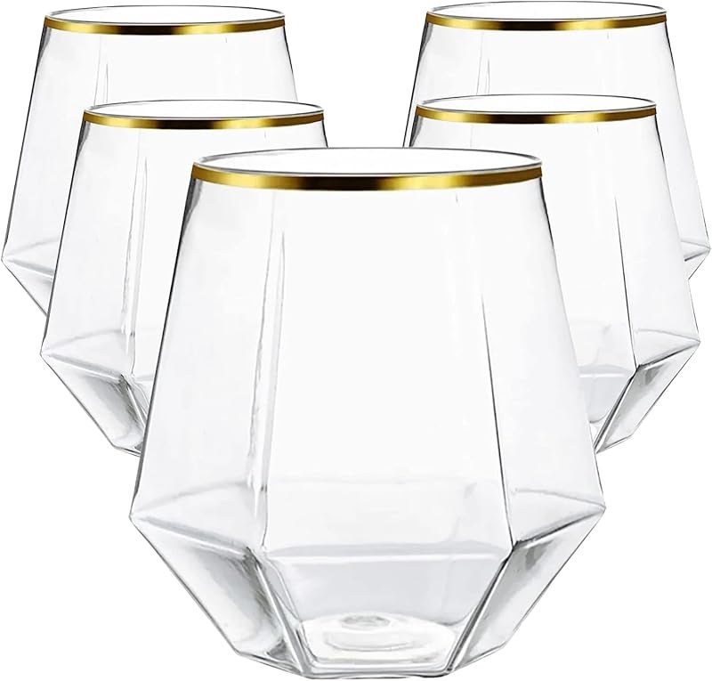 Unbreakable stemless plastic glasses