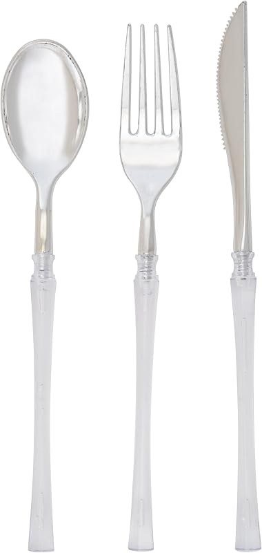 Two-toned plastic cutlery set