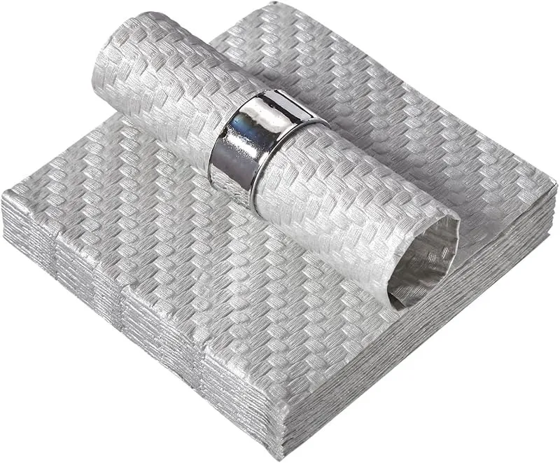 Embossed silver paper napkins