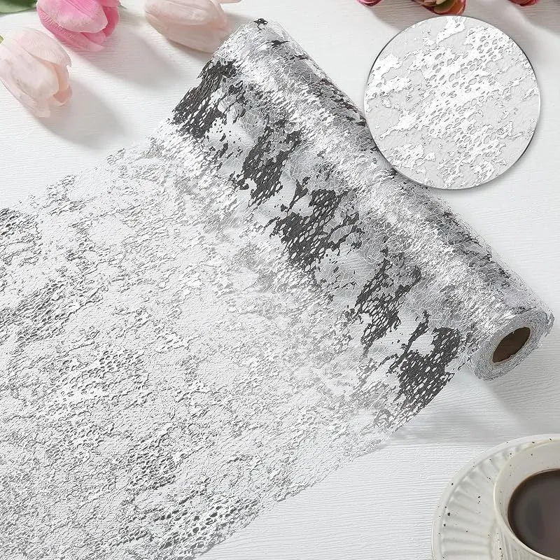 Silver mesh table runner