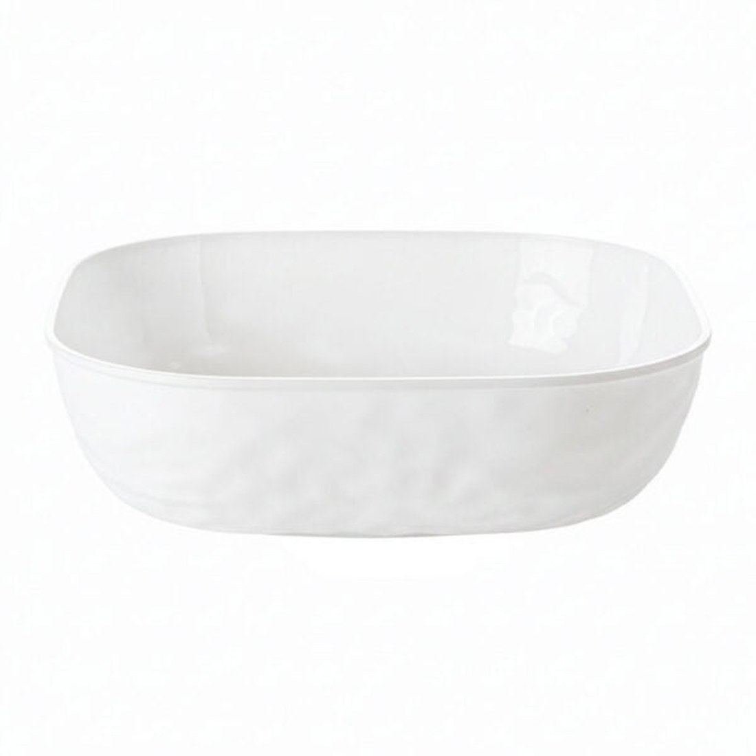 White square serving bowl with a hammered texture