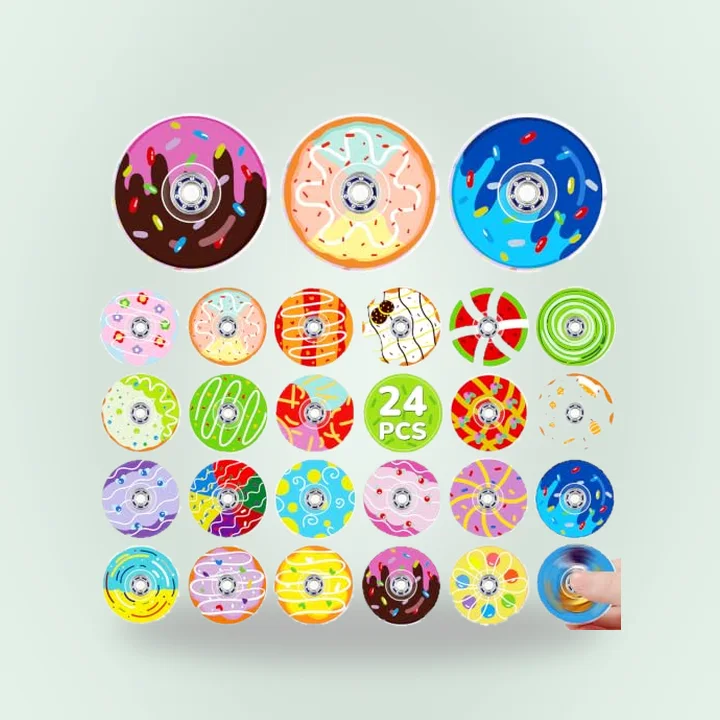 Donut fidget spinners, 24-pack