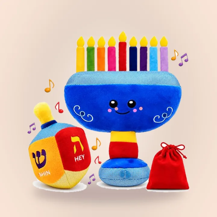 Plush Musical Menorah and Dreidel