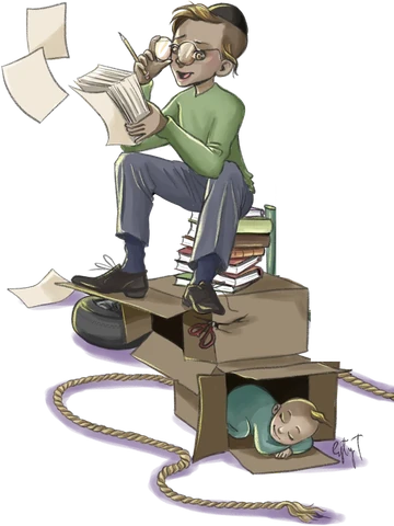 Mordy on a stack of gift boxes