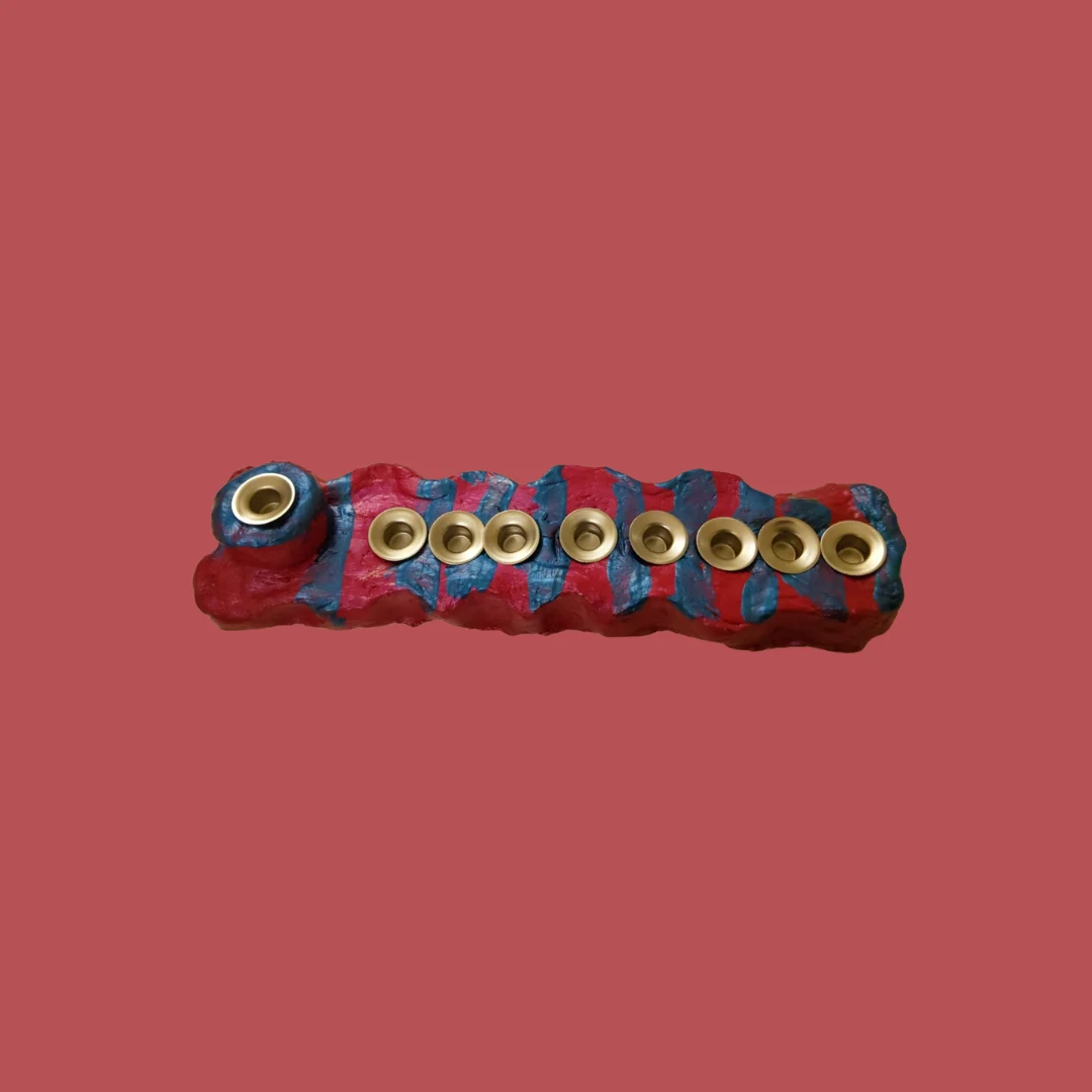 Air-dry clay menorah craft