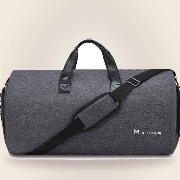 Black convertible garment duffel bag