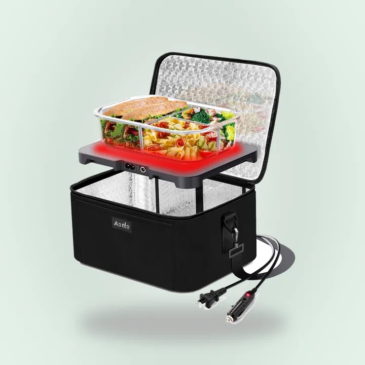 Black electric lunch box food warmer