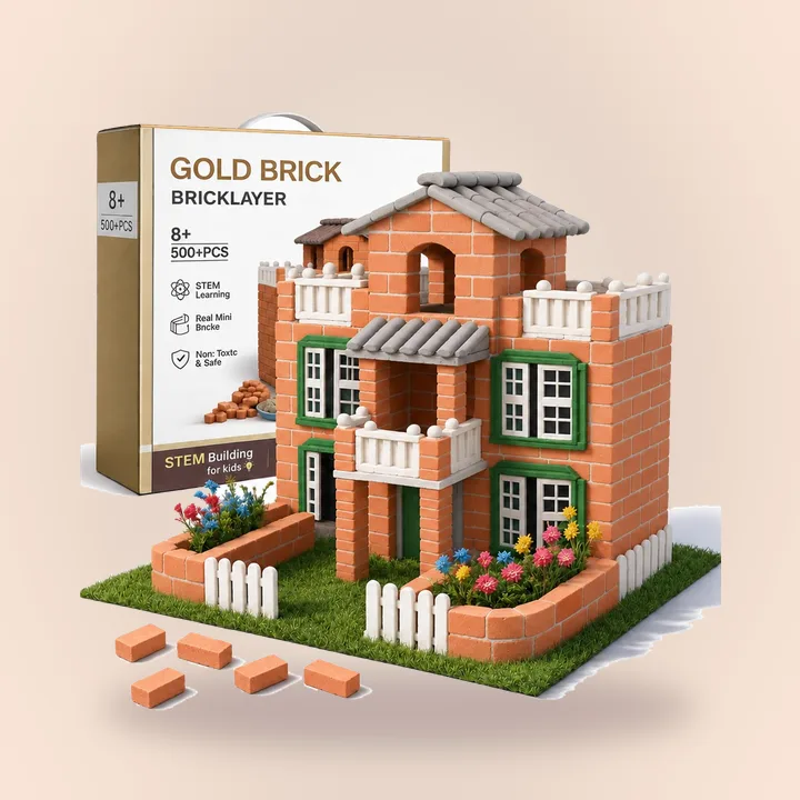 Clay mini bricks and a villa building set