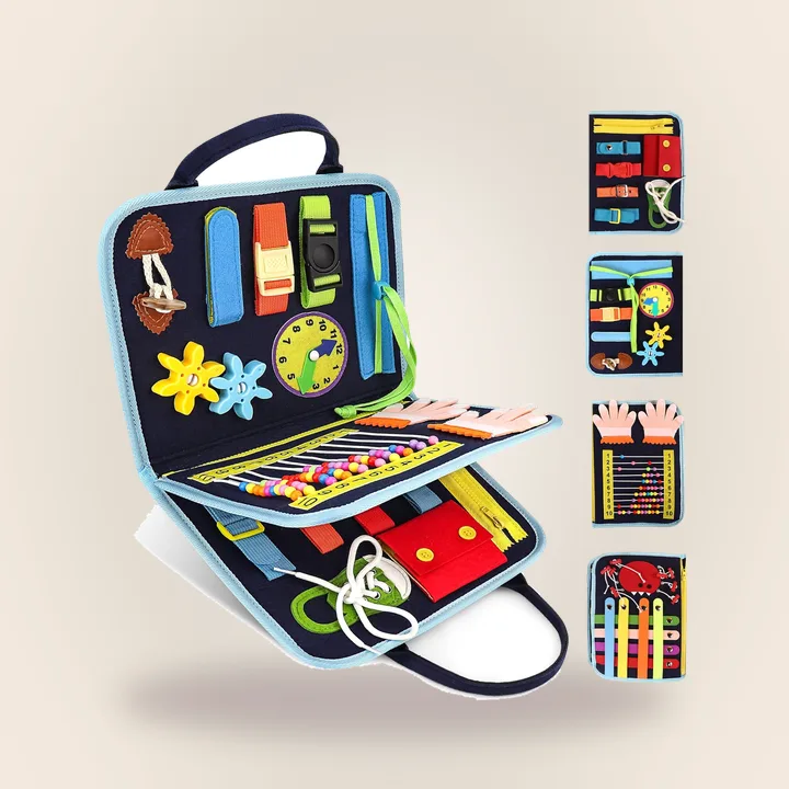 Felt busy book with colorful activity pages