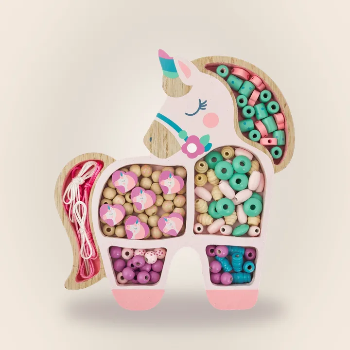 Unicorn wooden bead jewelry kit