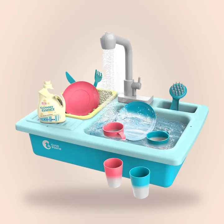 Play kitchen sink with running water