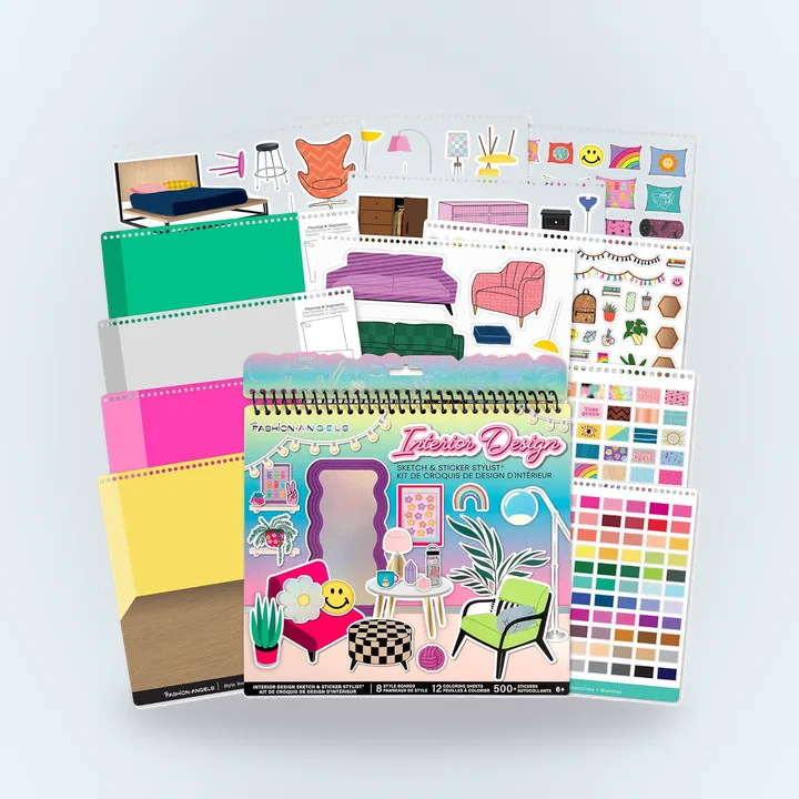 Interior design sticker portfolio with style boards