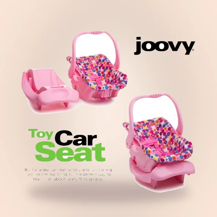 Pink toy car seat for baby dolls