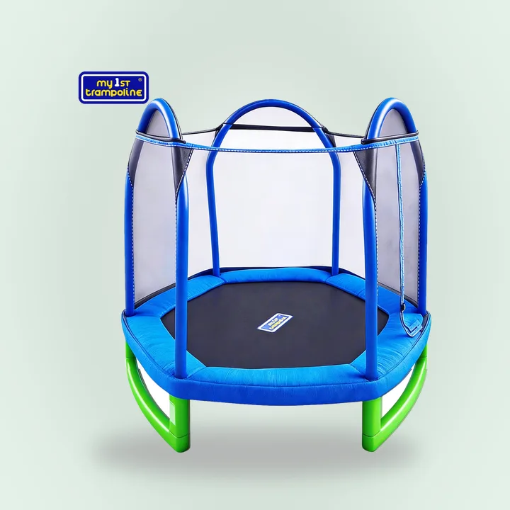 Kids trampoline with a safety enclosure