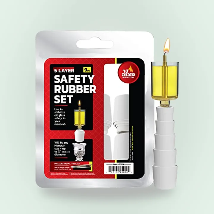 Ner Mitzvah Safety Rubbers, 9 Pack