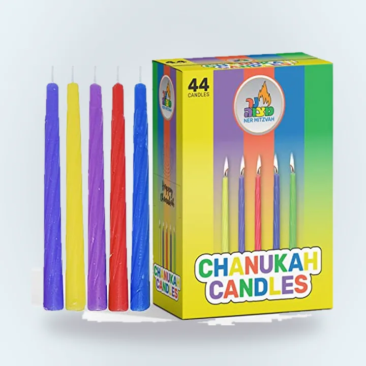 Ner Mitzvah Colorful Chanukah Candles, 44