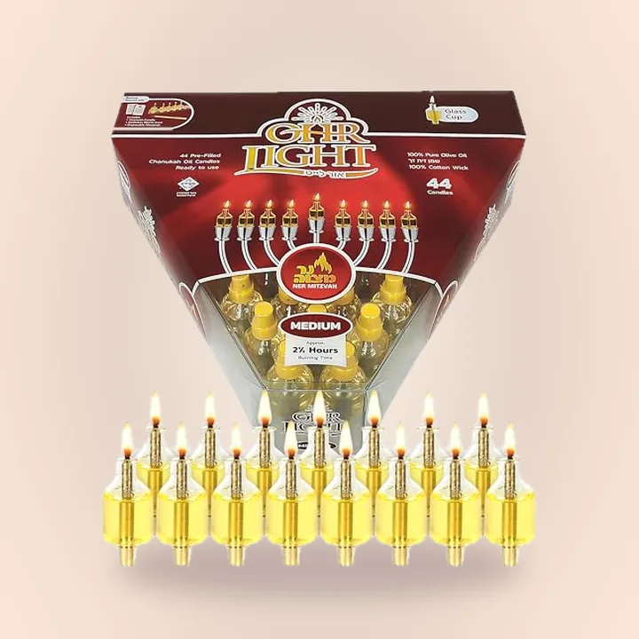 Ner Mitzvah Prefilled Oil Cups, Medium, 44