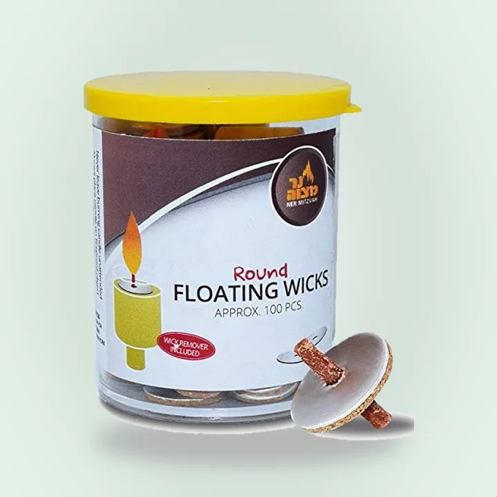 Ner Mitzvah Round Floating Wicks, about 100