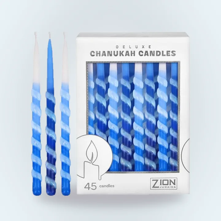Zion Judaica Dripless Spiral Candles, 45