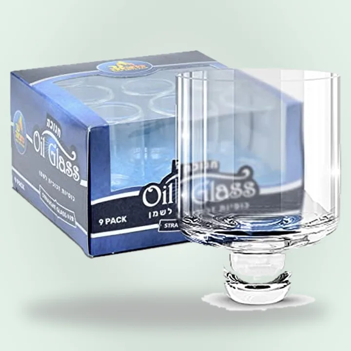 Ner Mitzvah Glass Oil Cups #12, 9 Pack