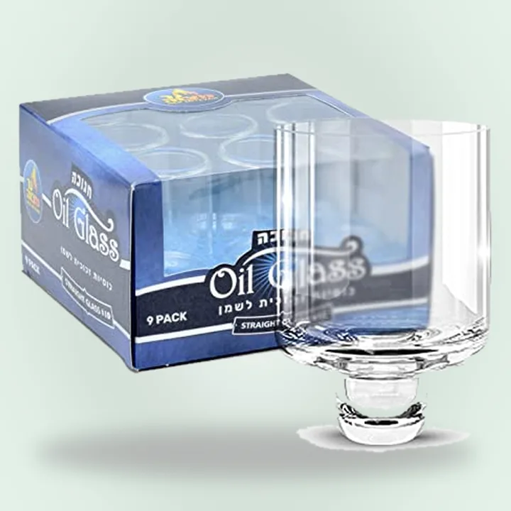 Ner Mitzvah Glass Oil Cups #10, 9 Pack