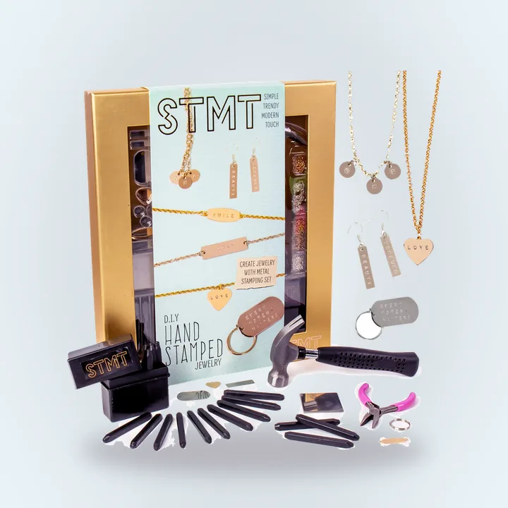 Hand-stamped jewelry kit with beads