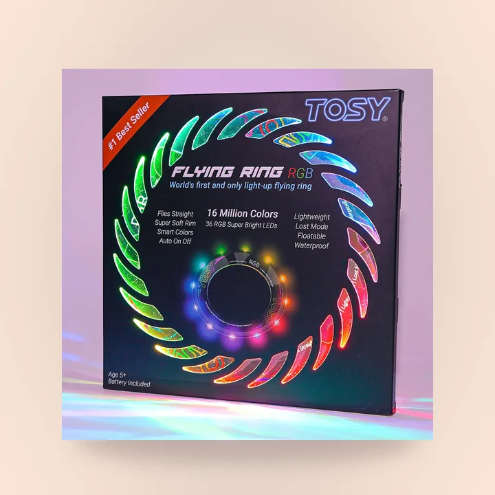 Glowing multicolor LED flying ring