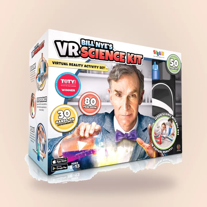 Bill Nye VR science kit box with lab tools