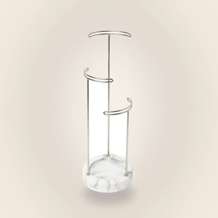 White three-tier jewelry stand