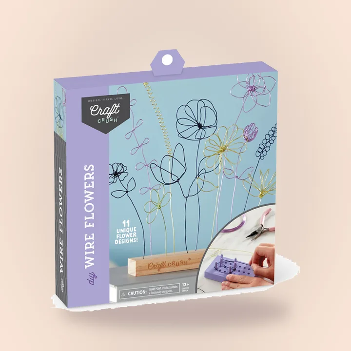 Wire flower craft kit with display stand