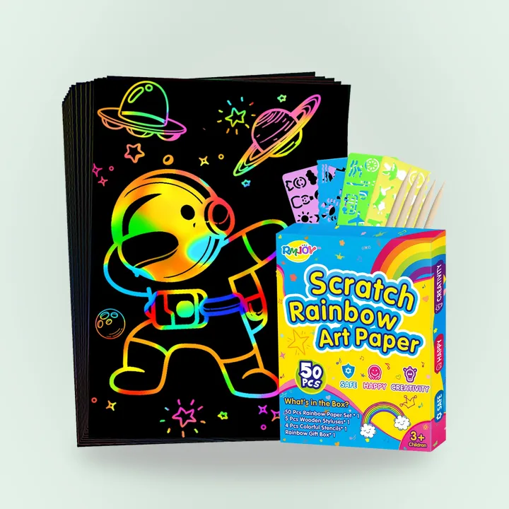 Rainbow scratch art papers