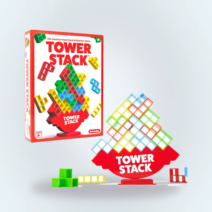 Tower stacking game box