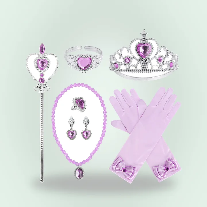 Purple princess dress-up accessories