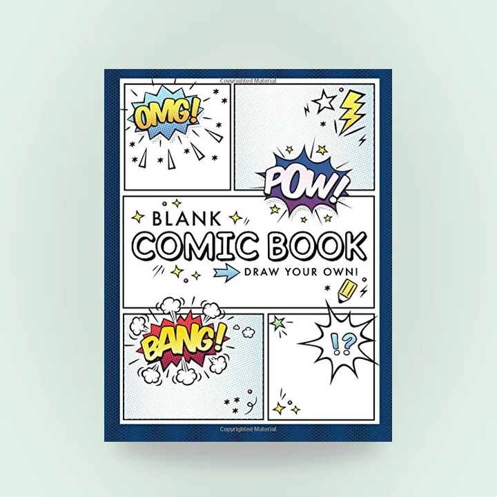 Blank comic book notebook