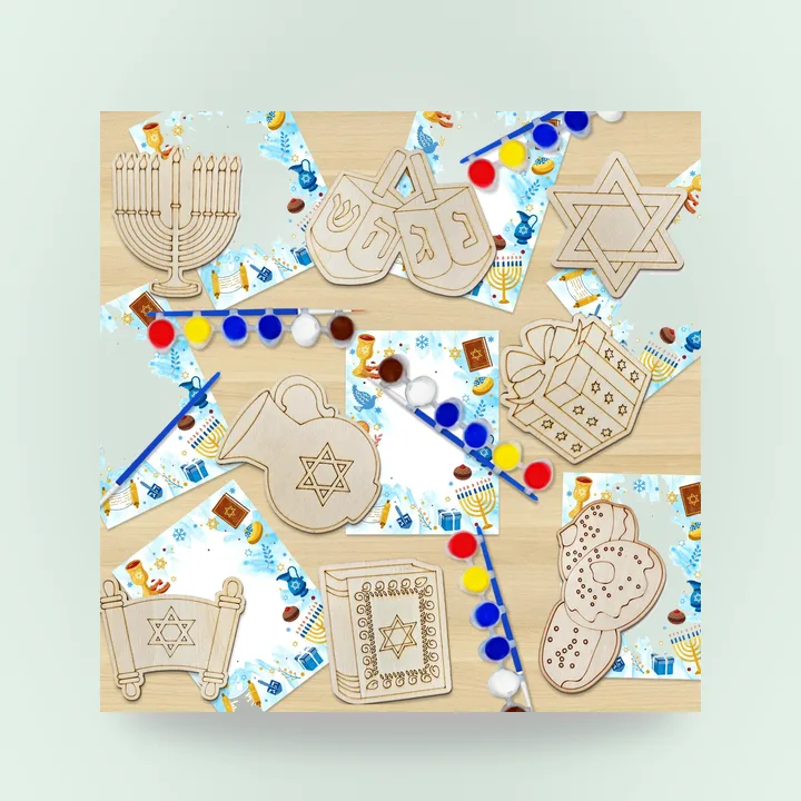Wooden Hanukkah painting craft kits