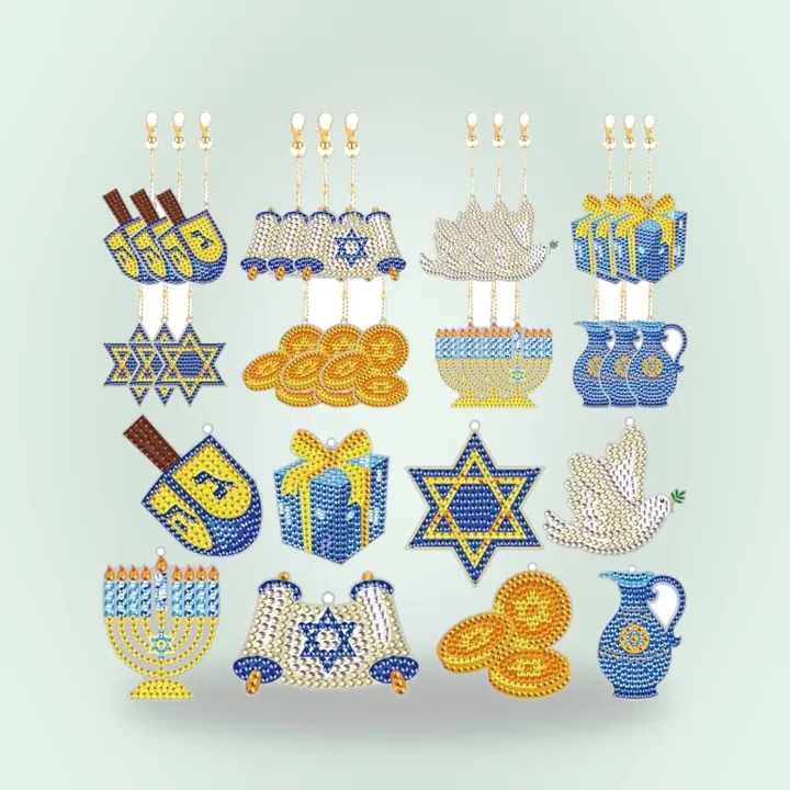 Hanukkah diamond painting keychain kits