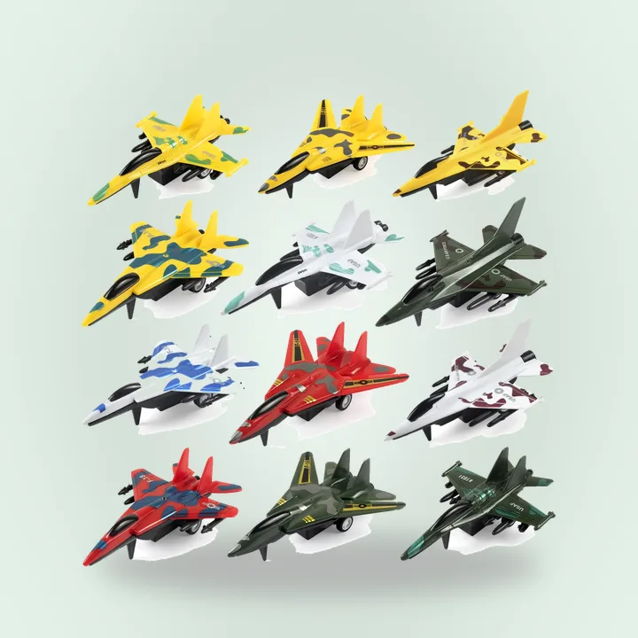 Pull-back fighter jet toys