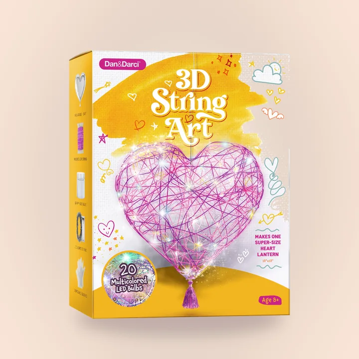 String art heart lantern kit