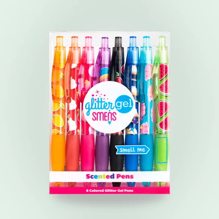 Eight scented glitter gel pens