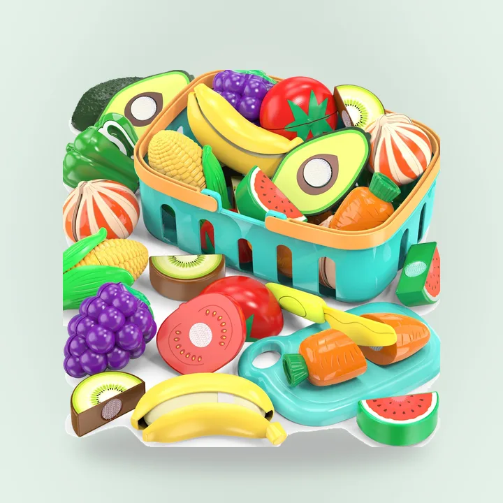 Play kitchen cutting food toys