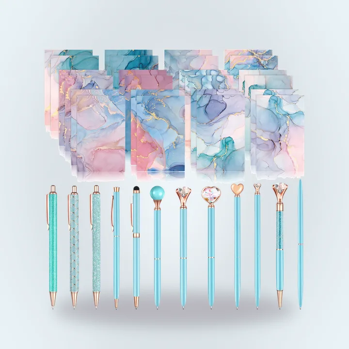 Marble mini notebooks with pens