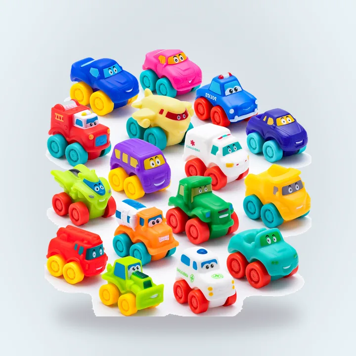 Soft rubber cartoon toy cars