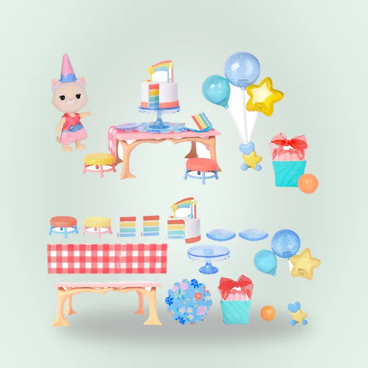 Mini birthday party playset