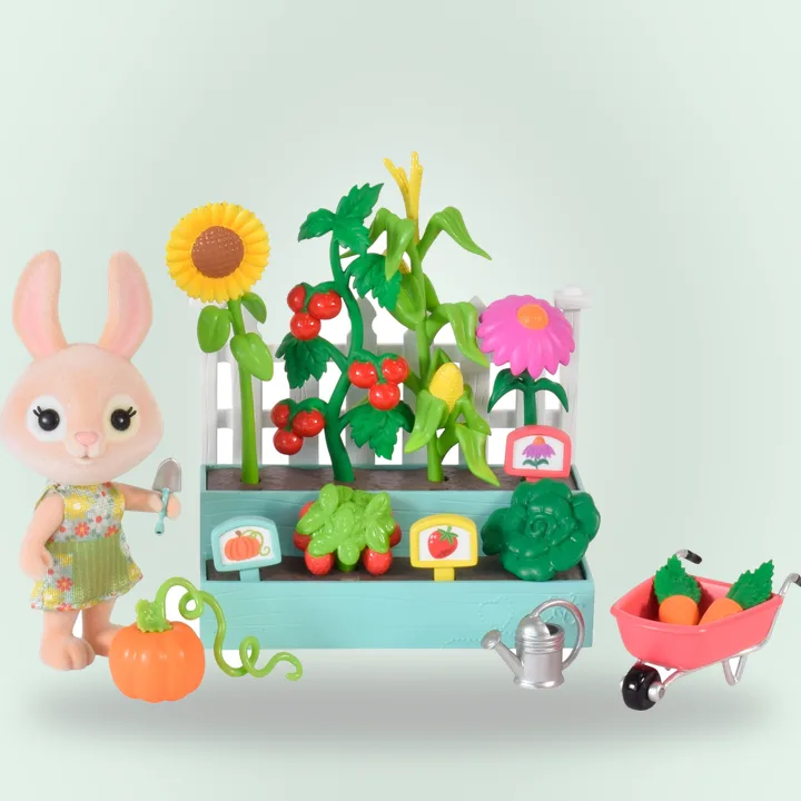 Mini garden playset with doll