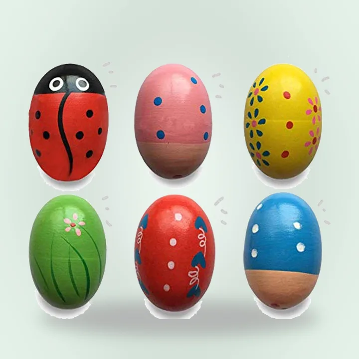 Wooden percussion shaker eggs